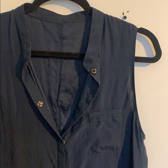 AG Jeans 100% Silk Blue Sleeveless Blouse - Picture 4 of 7